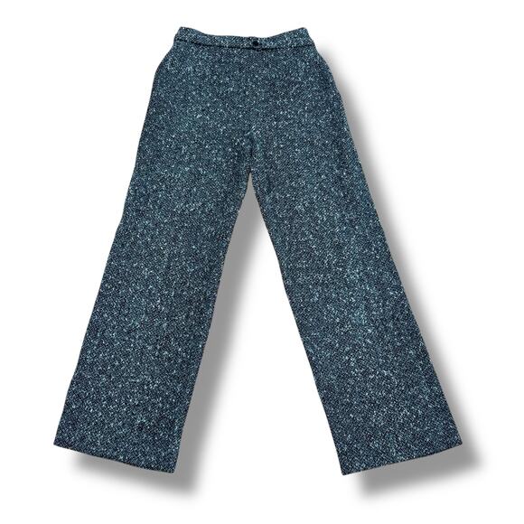 Max Mara Size 10 Gray Virgin Wool Tweed Wide Leg Trousers Pants - Italy - Picture 1 of 5